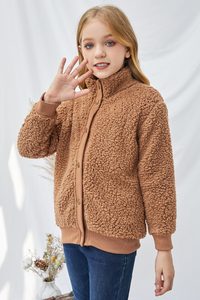 Stockpapa Overstock Girls button Fly sherpa Jacket