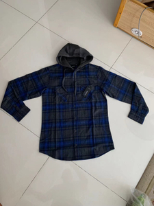 Men's Knit Hoodie Plaid Shirts in Stock